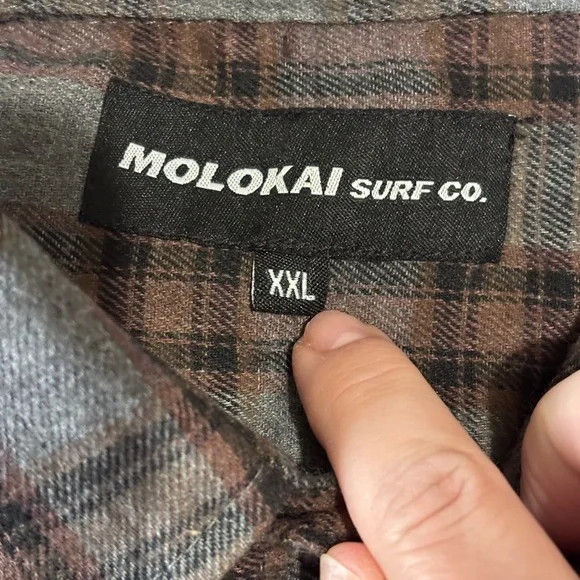 Men's XXL Plaid Flannel Shirt Gray Brown Grunge Workwear Lumberjack Cabincore - Picture 2 of 11